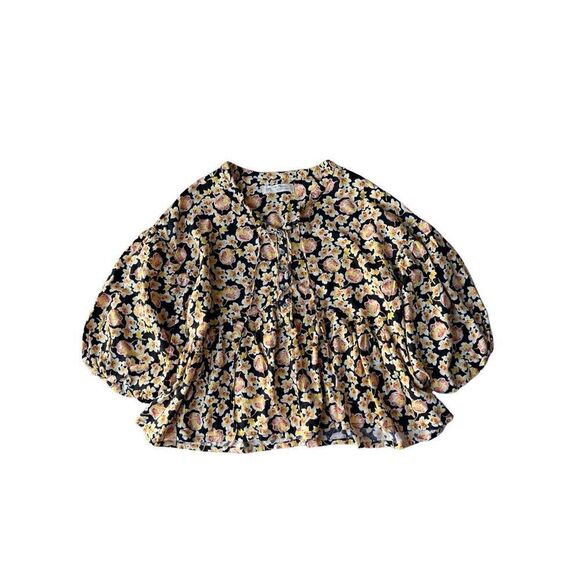 Free People Highlander Blouse in Dark Combo Size M - Picture 8 of 12